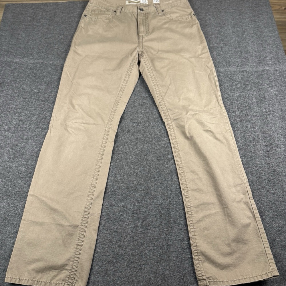 BKE Tyler Pants Mens 34X Beige Chino Casual Khakis Buckle Straight Leg
